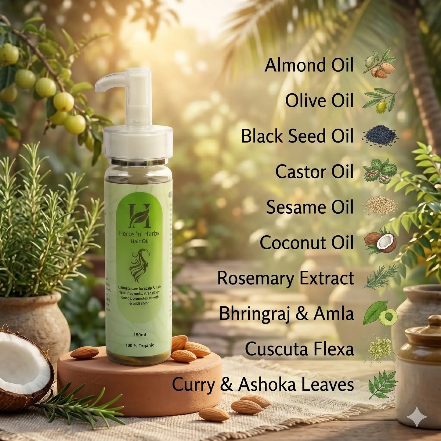 Herbs'n'Herbs Organic Hair Oil