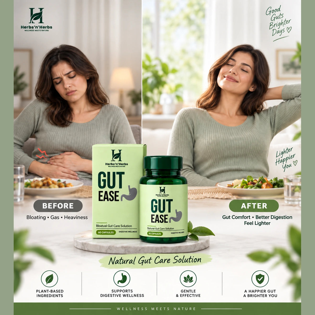 Gut Ease before and after